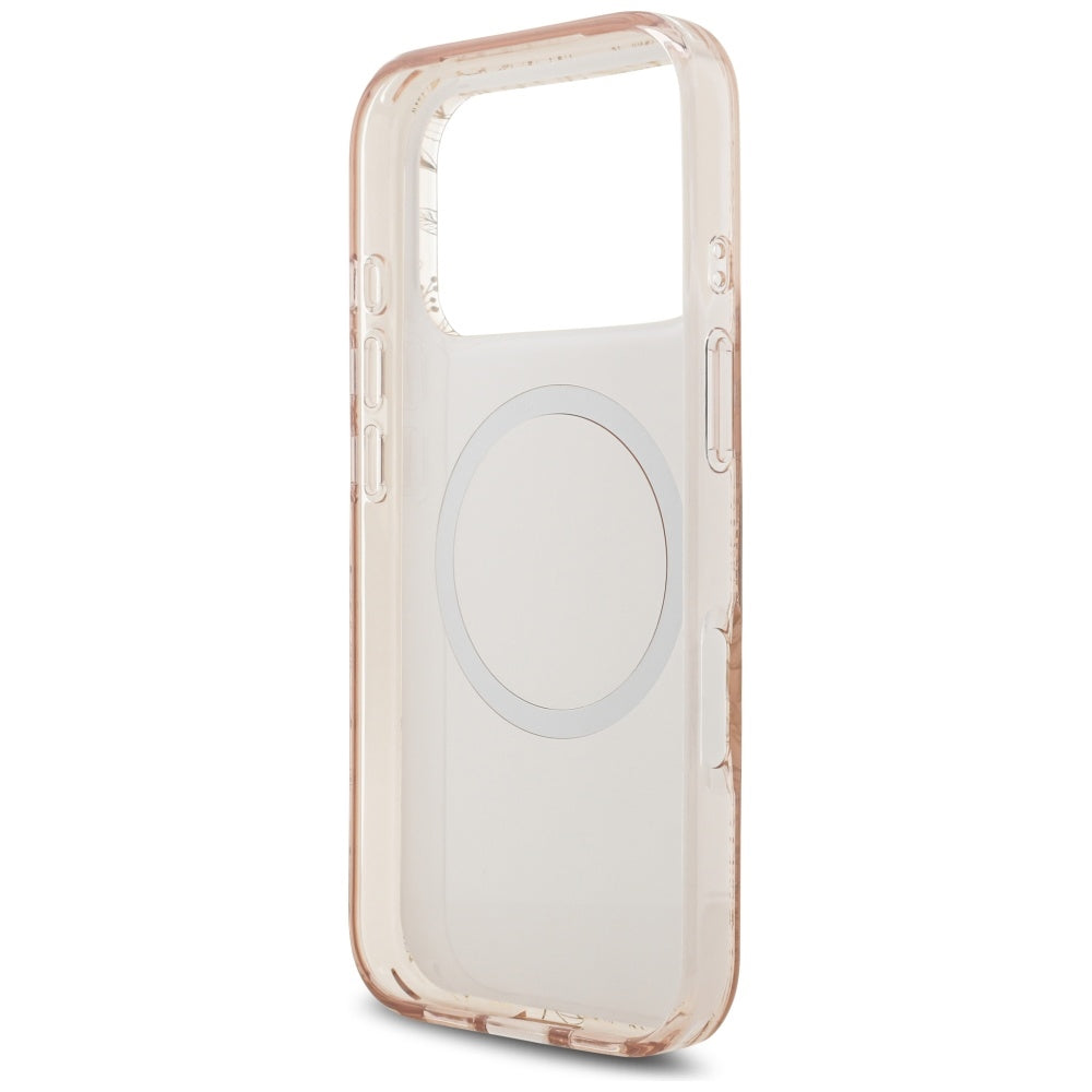 Guess IML Flowers Electro Pearl Strap MagSafe Case for iPhone 17 Pro - Pink_6
