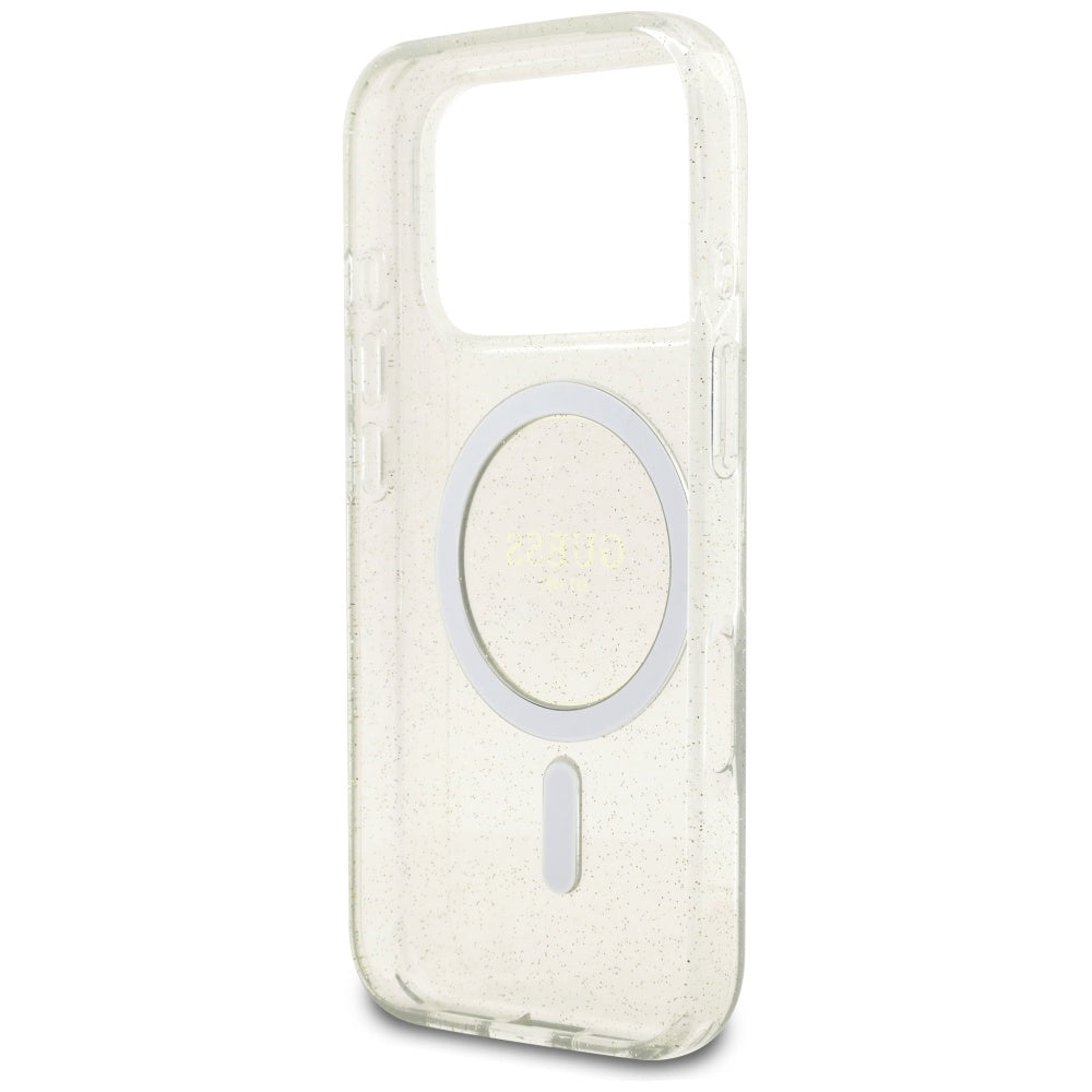 Guess IML Glitter Pearl Strap MagSafe Case for iPhone 17 Pro - Transparent_6