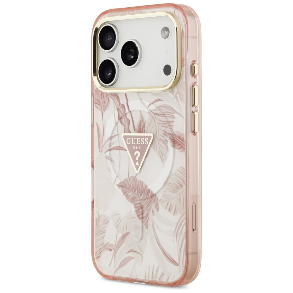 Guess Jungle Tonal Triangle MagSafe Case for iPhone 17 Pro Max - Pink_1