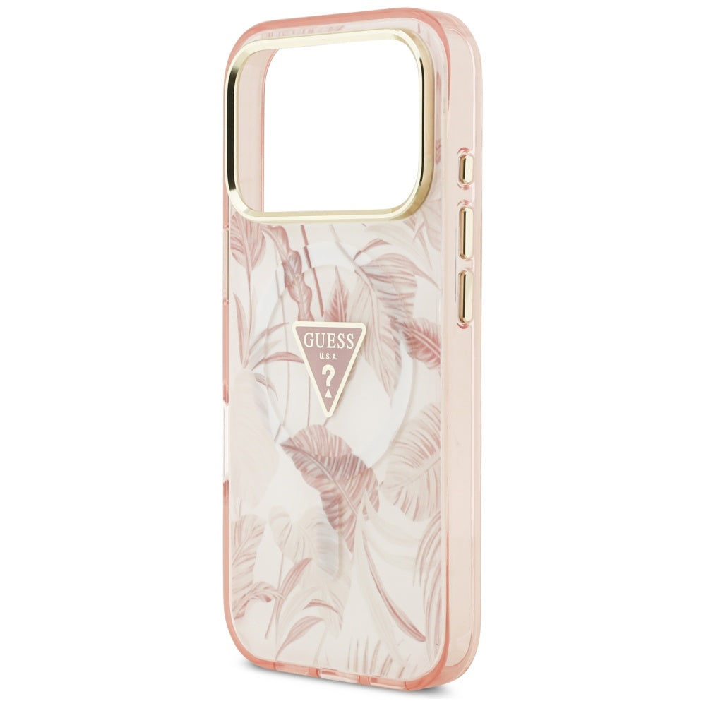 Guess Jungle Tonal Triangle MagSafe Case for iPhone 17 Pro Max - Pink_5