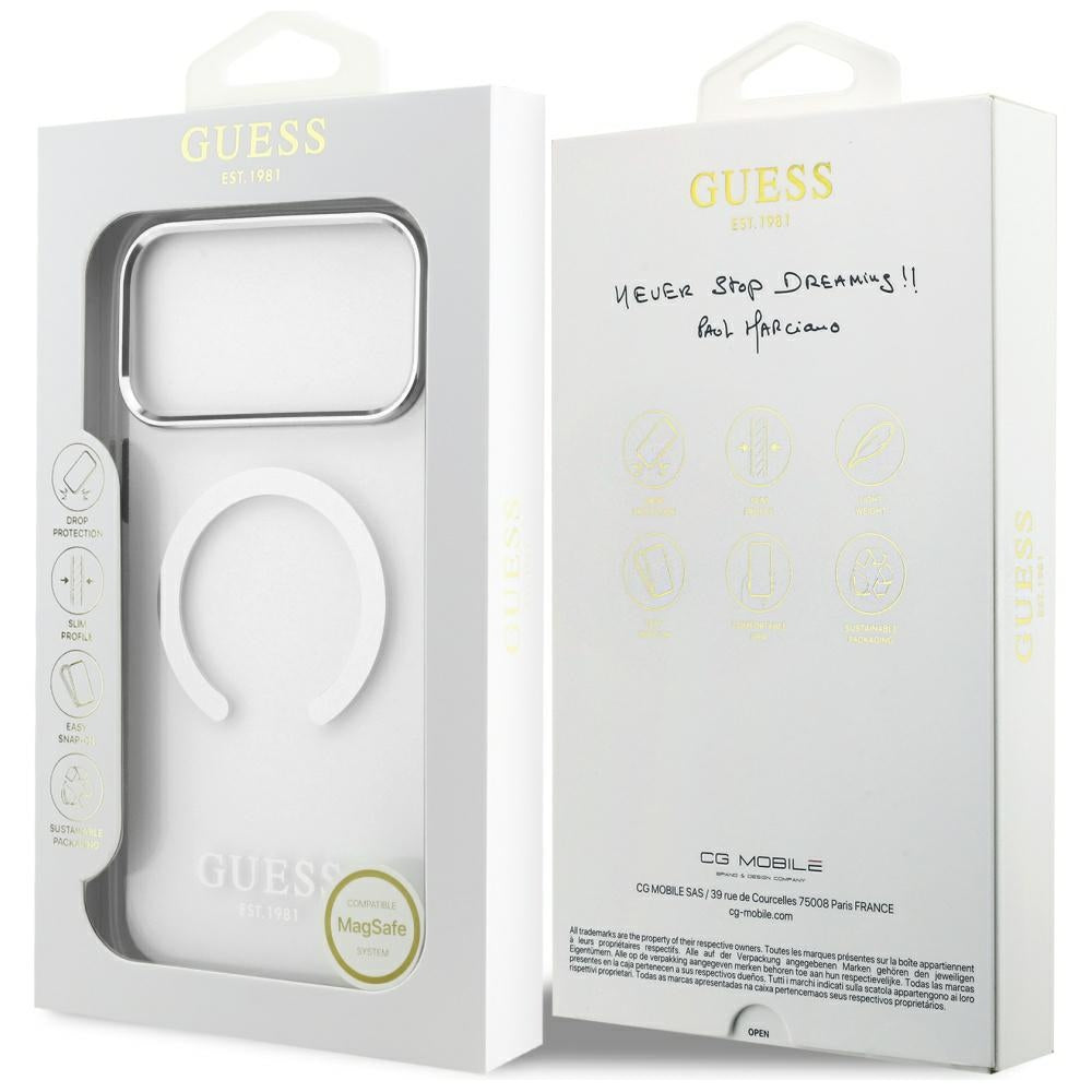 Guess Metal Outline MagSafe case for iPhone 17 Pro Max - silver_7