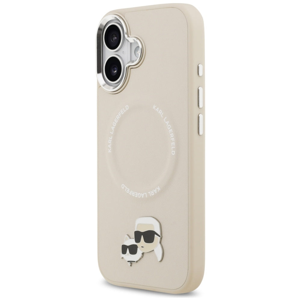Karl Lagerfeld Karl & Choupette Pins MagSafe Case for iPhone 17 - Beige_1