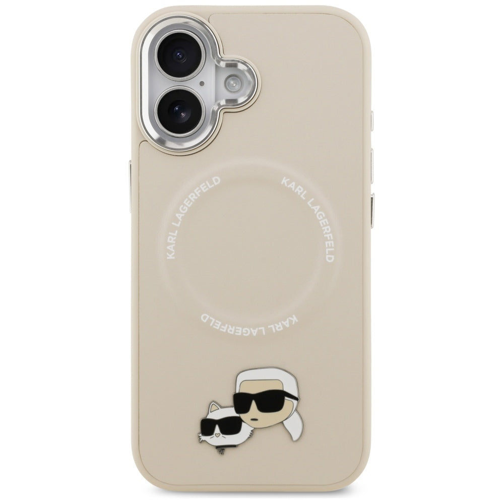 Karl Lagerfeld Karl & Choupette Pins MagSafe Case for iPhone 17 - Beige_2