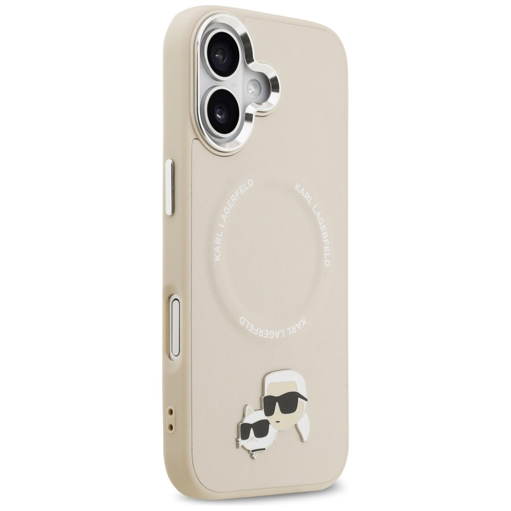 Karl Lagerfeld Karl & Choupette Pins MagSafe Case for iPhone 17 - Beige_3