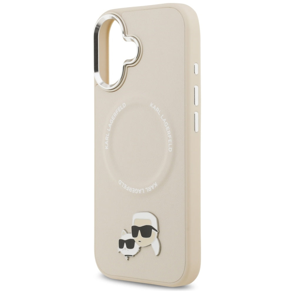 Karl Lagerfeld Karl & Choupette Pins MagSafe Case for iPhone 17 - Beige_5
