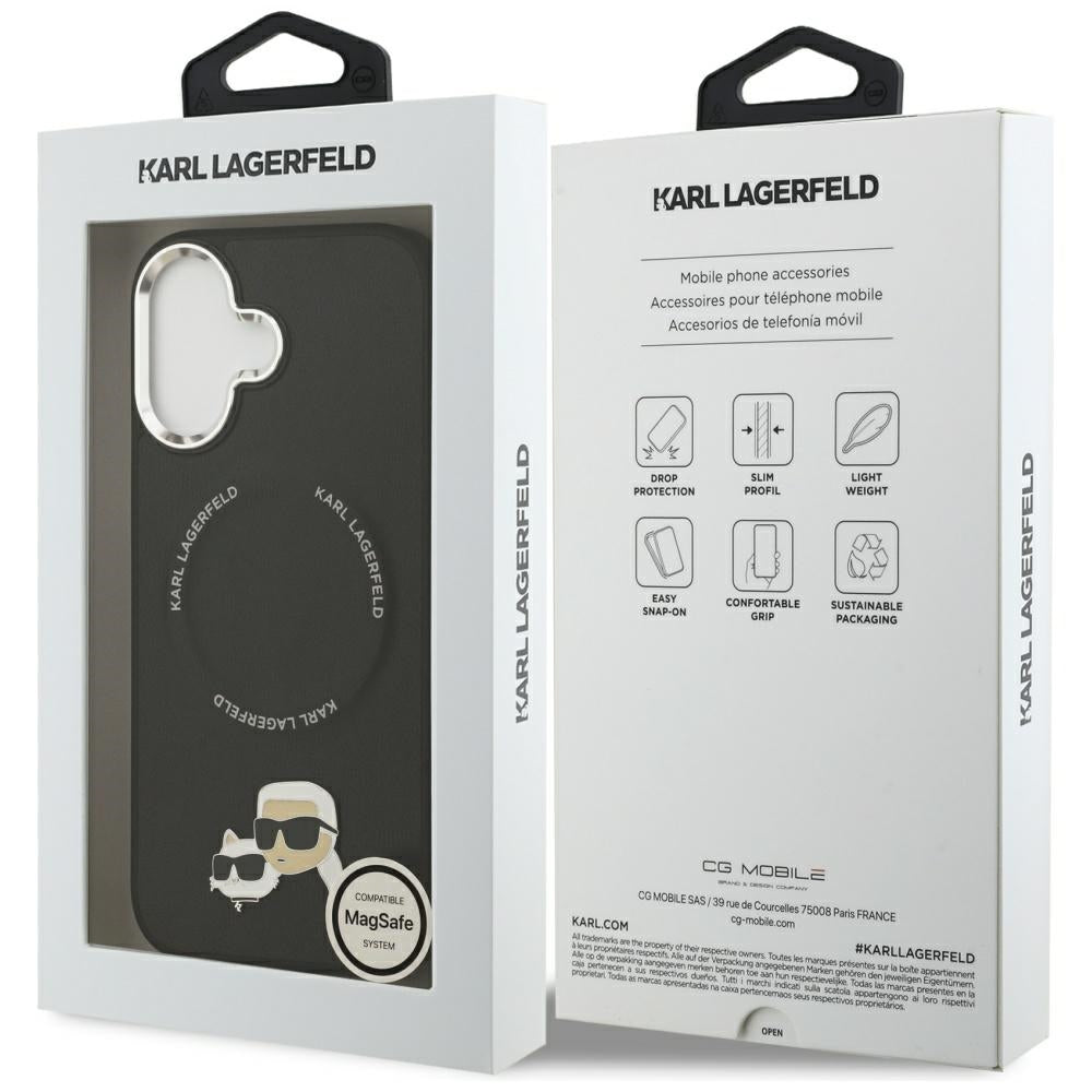 Karl Lagerfeld Karl & Choupette Pins MagSafe Case for iPhone 17 - Black_7