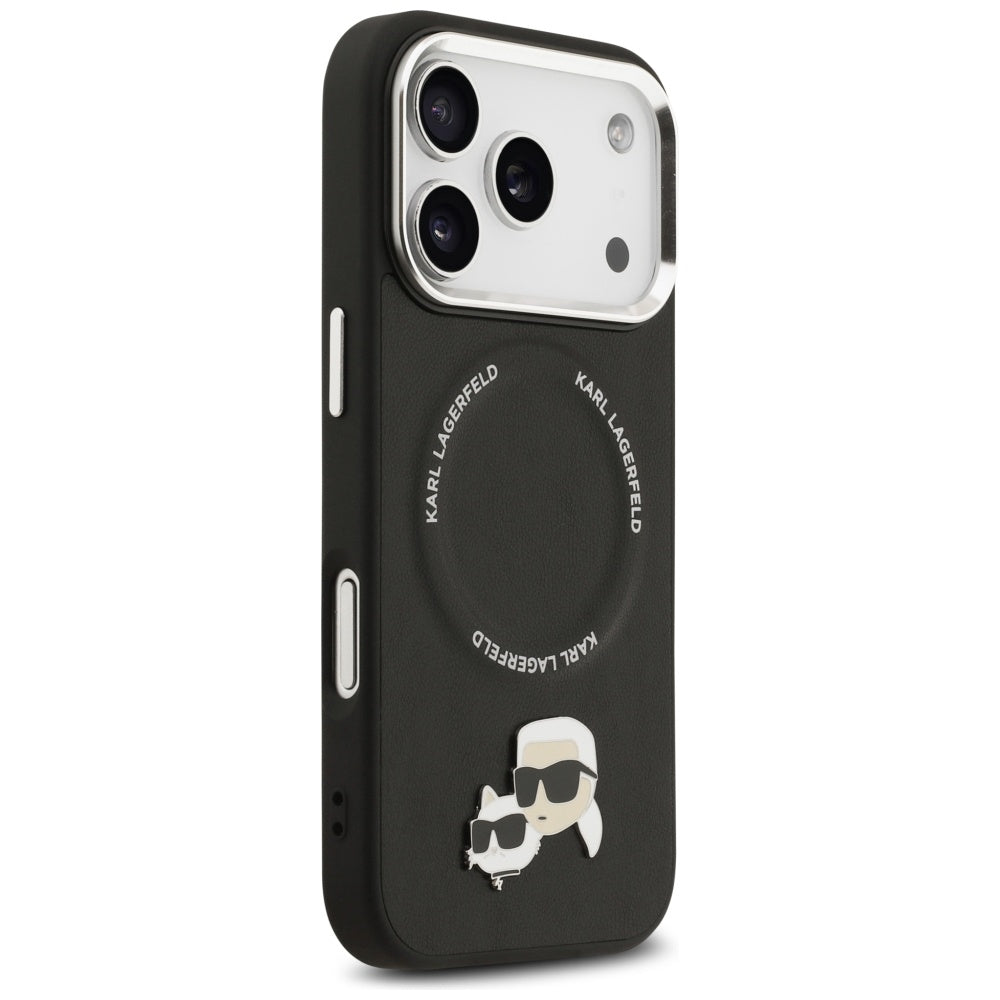 Karl Lagerfeld Karl & Choupette Pins MagSafe Case for iPhone 17 Pro - Black_3