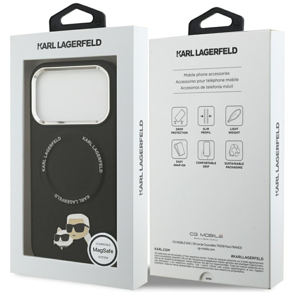 Karl Lagerfeld Karl & Choupette Pins MagSafe Case for iPhone 17 Pro - Black_7