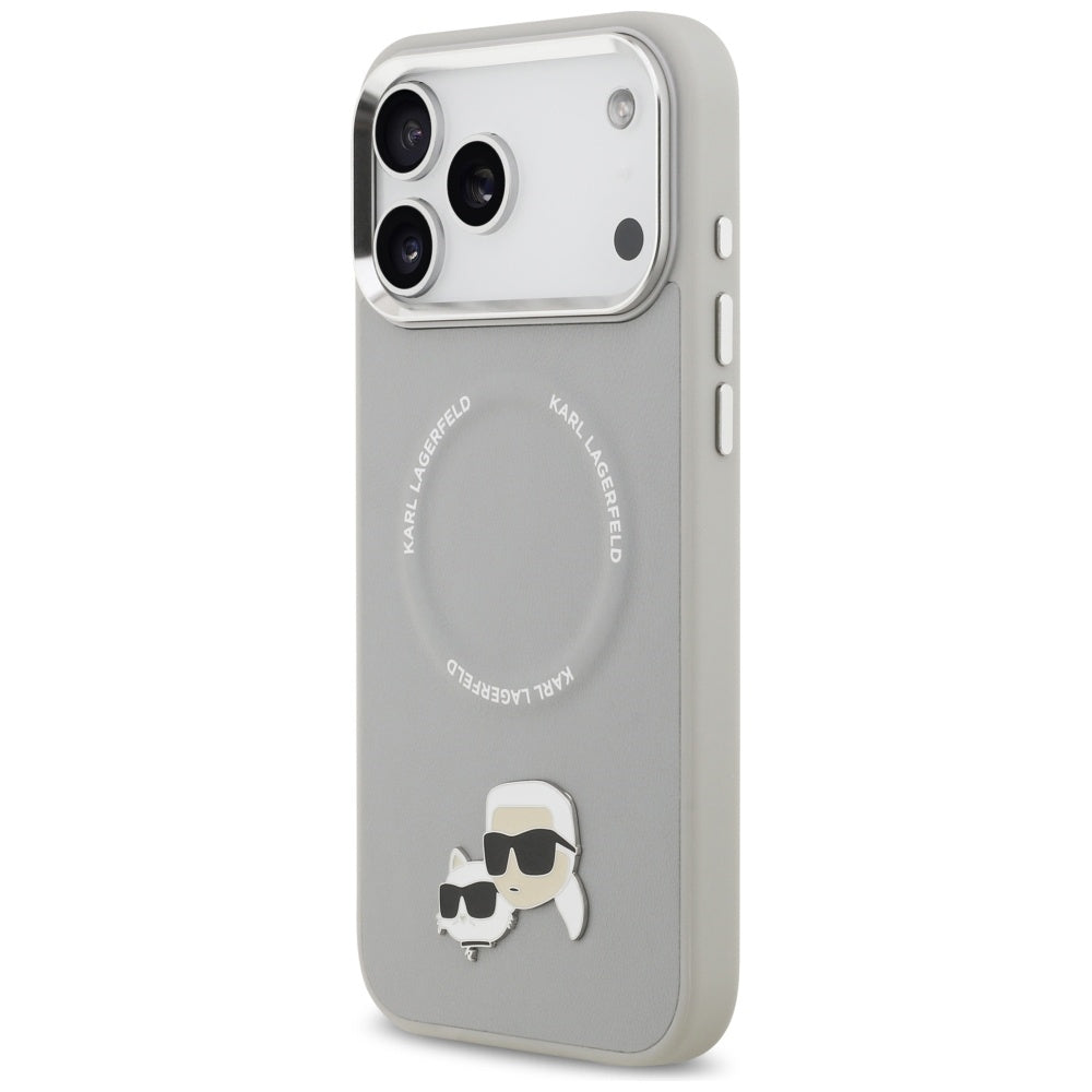Karl Lagerfeld Karl & Choupette Pins MagSafe Case for iPhone 17 Pro Max - Gray_1