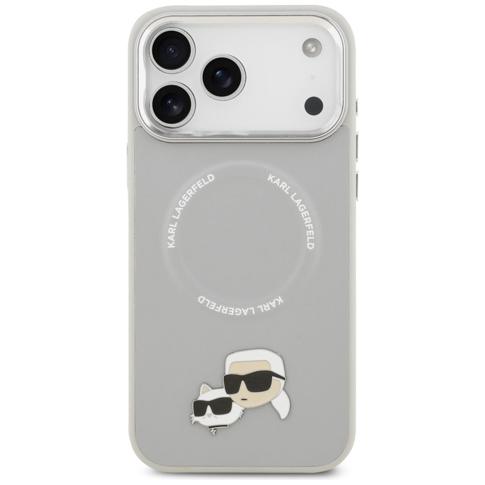 Karl Lagerfeld Karl & Choupette Pins MagSafe Case for iPhone 17 Pro Max - Gray_2