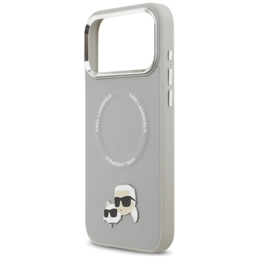 Karl Lagerfeld Karl & Choupette Pins MagSafe Case for iPhone 17 Pro Max - Gray_5