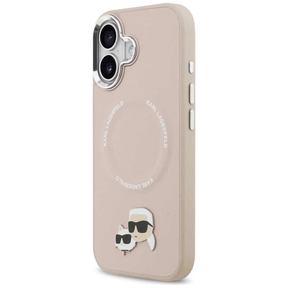Karl Lagerfeld Karl & Choupette Pins MagSafe Case for iPhone 17 Pink_1