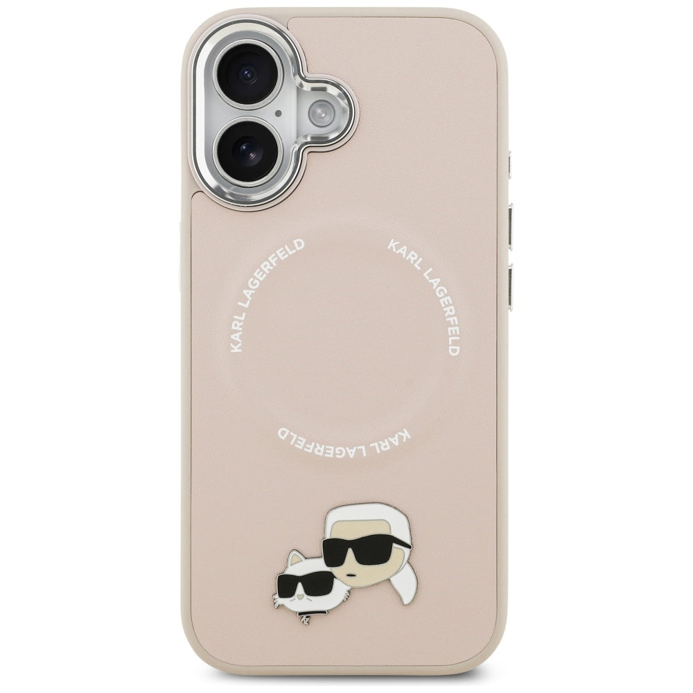 Karl Lagerfeld Karl & Choupette Pins MagSafe Case for iPhone 17 Pink_2