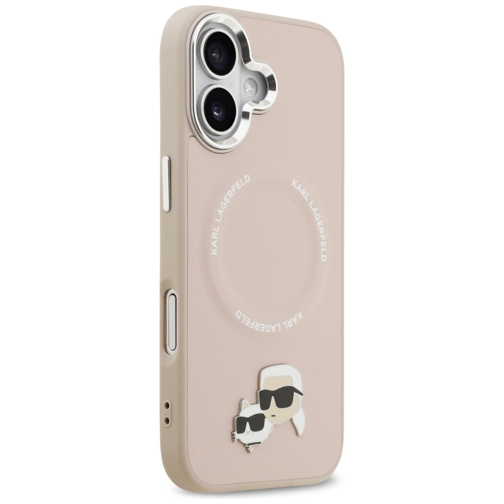 Karl Lagerfeld Karl & Choupette Pins MagSafe Case for iPhone 17 Pink_3
