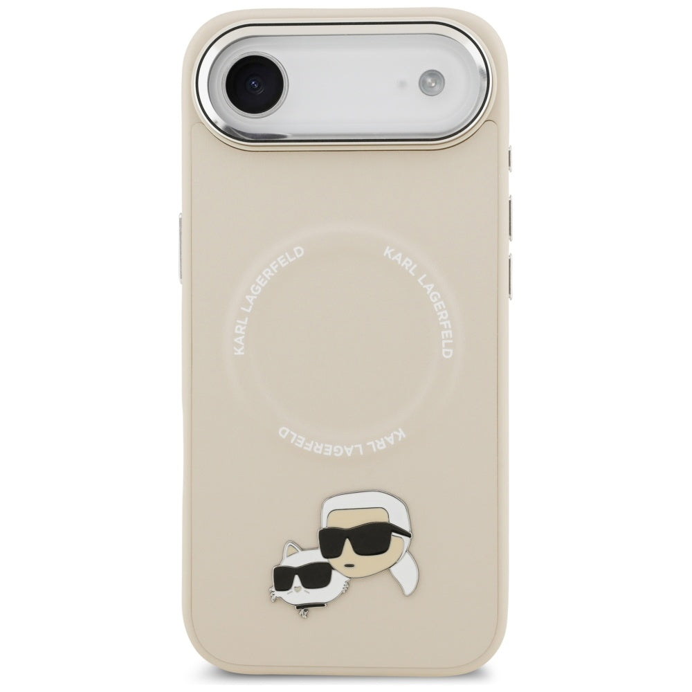 Karl Lagerfeld Karl & Choupette Pins MagSafe Case for iPhone Air - Beige_2