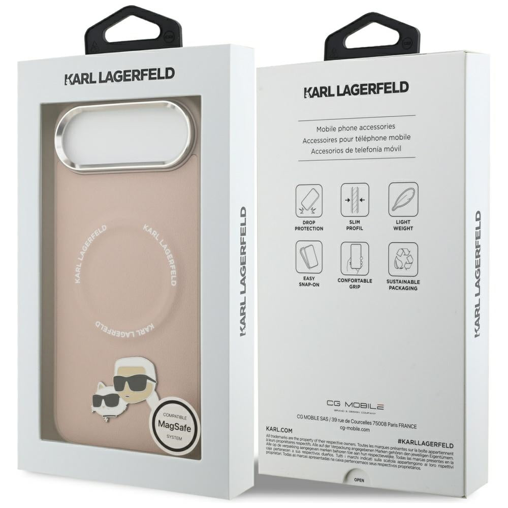Karl Lagerfeld Karl & Choupette Pins MagSafe Case for iPhone Air Pink_7