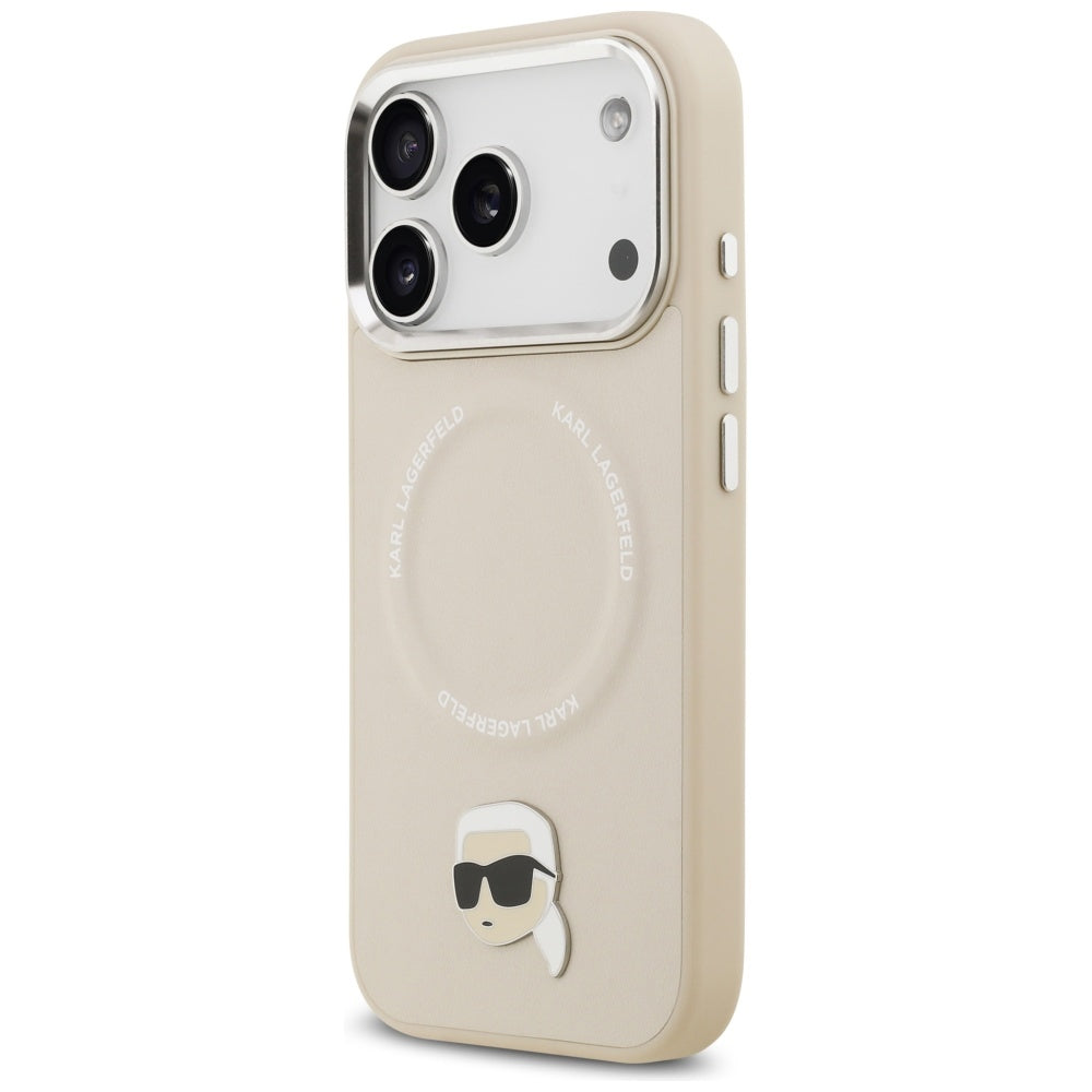 Karl Lagerfeld Karl Pin MagSafe Case for iPhone 17 Pro Max - Beige_1