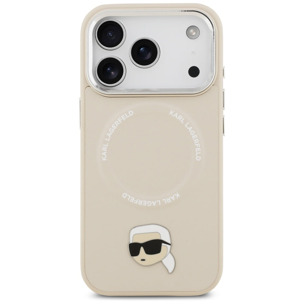 Karl Lagerfeld Karl Pin MagSafe Case for iPhone 17 Pro Max - Beige_2