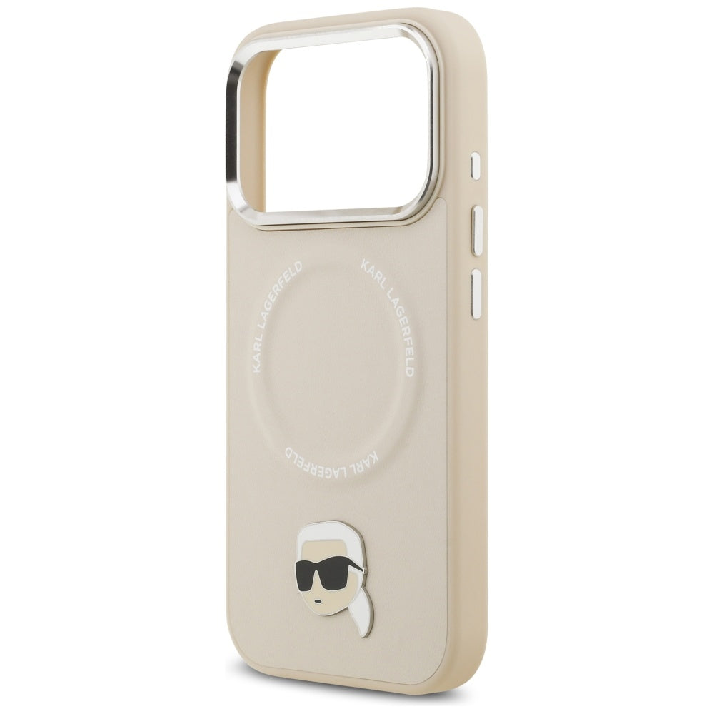 Karl Lagerfeld Karl Pin MagSafe Case for iPhone 17 Pro Max - Beige_5