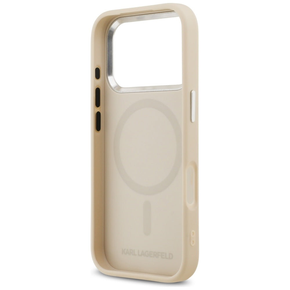 Karl Lagerfeld Karl Pin MagSafe Case for iPhone 17 Pro Max - Beige_6