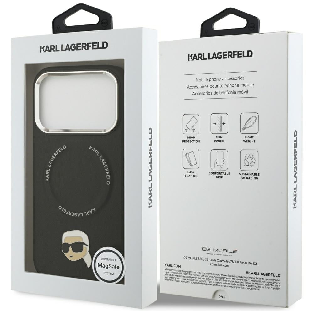 Karl Lagerfeld Karl Pin MagSafe Case for iPhone 17 Pro Max - Black_7