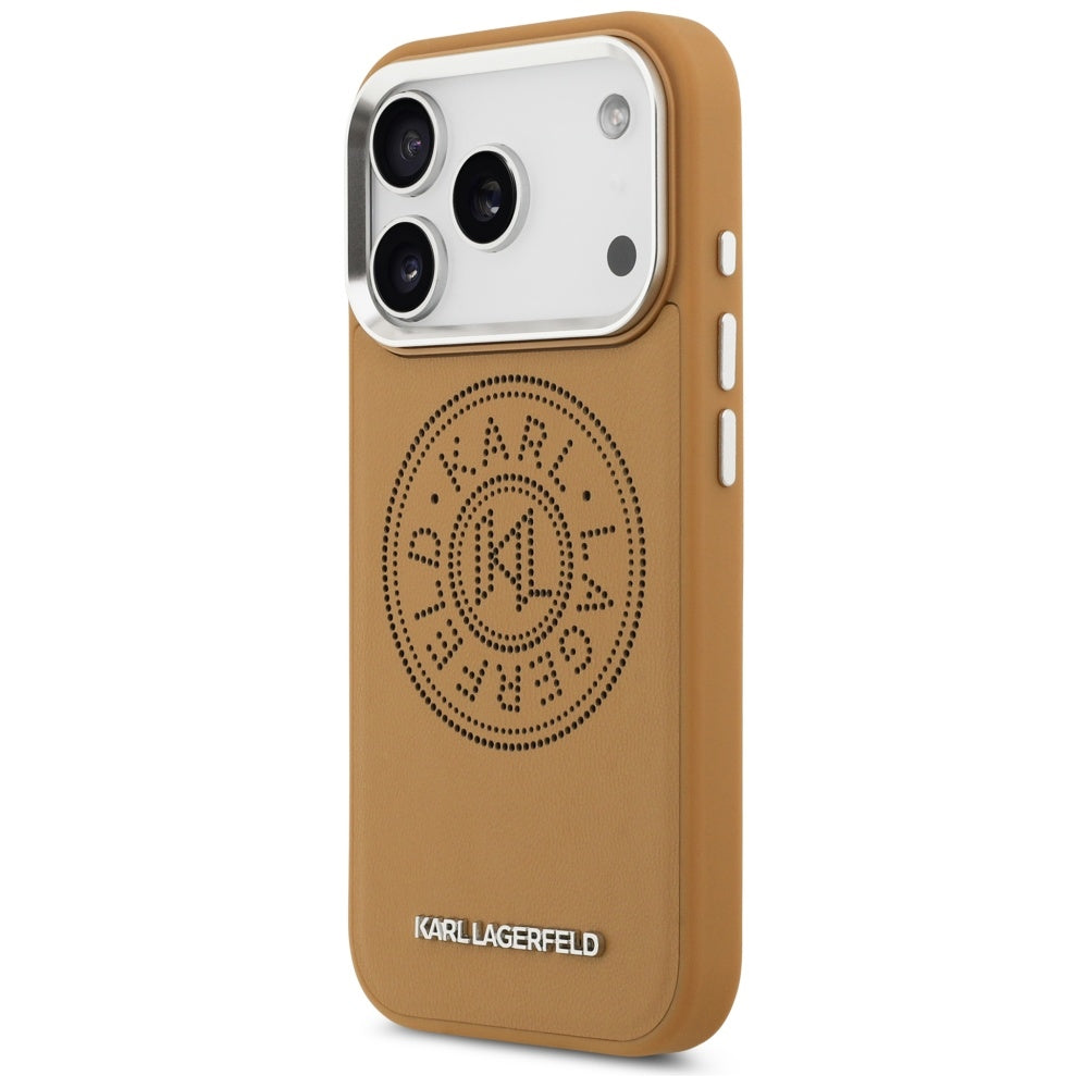Karl Lagerfeld Point & Metal Logo MagSafe Case for iPhone 17 Pro - Brown_1
