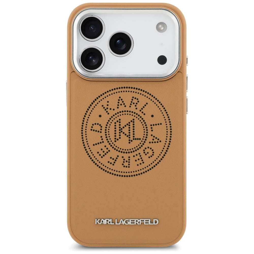 Karl Lagerfeld Point & Metal Logo MagSafe Case for iPhone 17 Pro - Brown_2