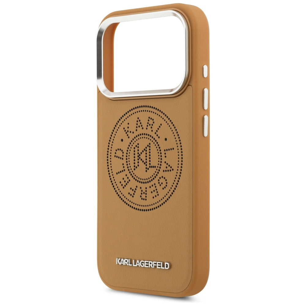 Karl Lagerfeld Point & Metal Logo MagSafe Case for iPhone 17 Pro - Brown_5