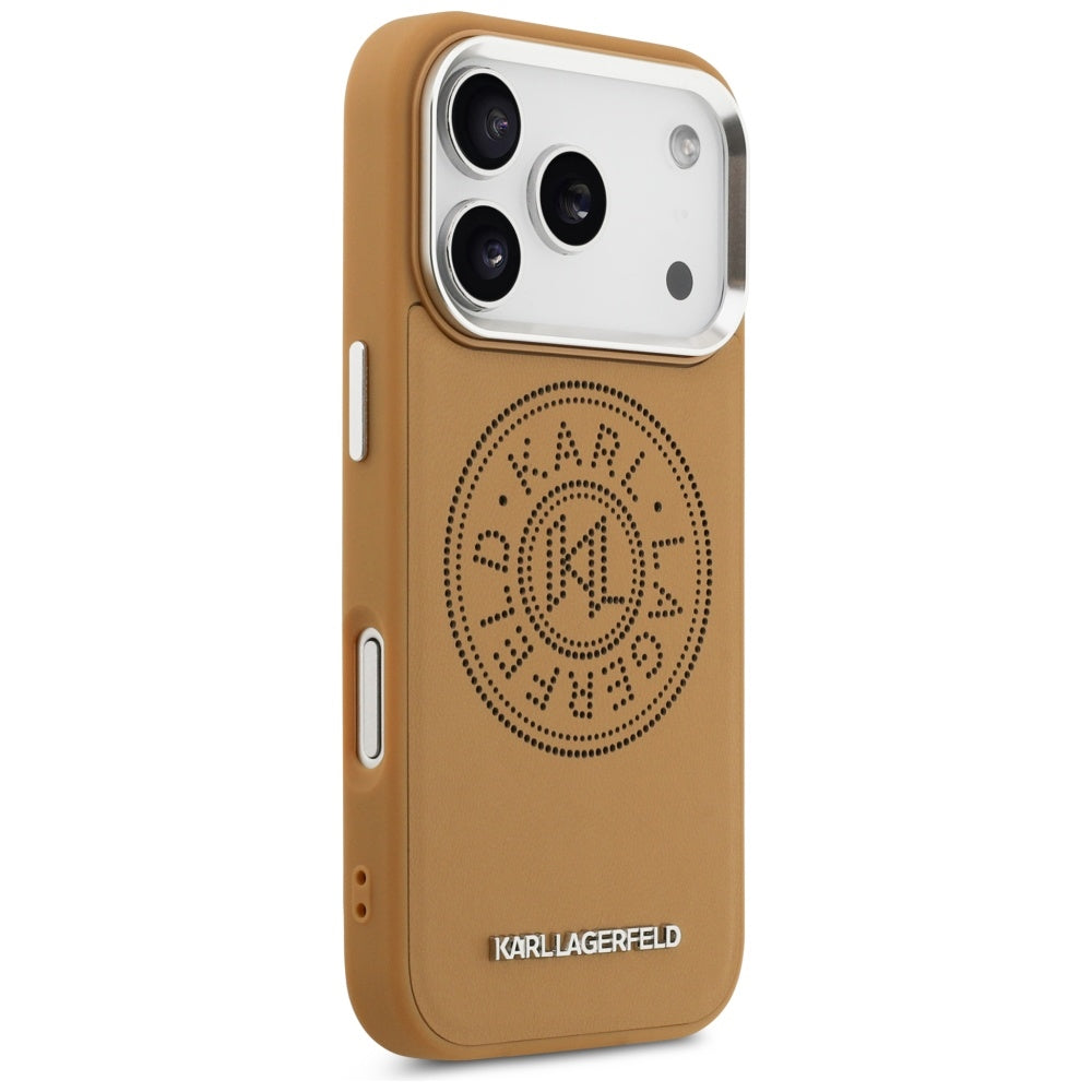 Karl Lagerfeld Point & Metal Logo MagSafe Case for iPhone 17 Pro Max - Brown_3