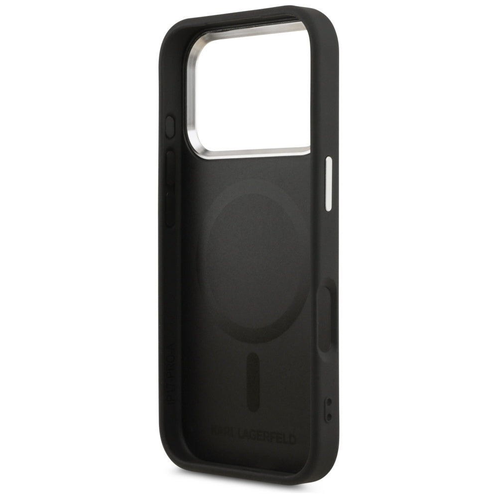 Karl Lagerfeld Point & Metal Logo MagSafe Case for iPhone 17 Pro Max - Black_6