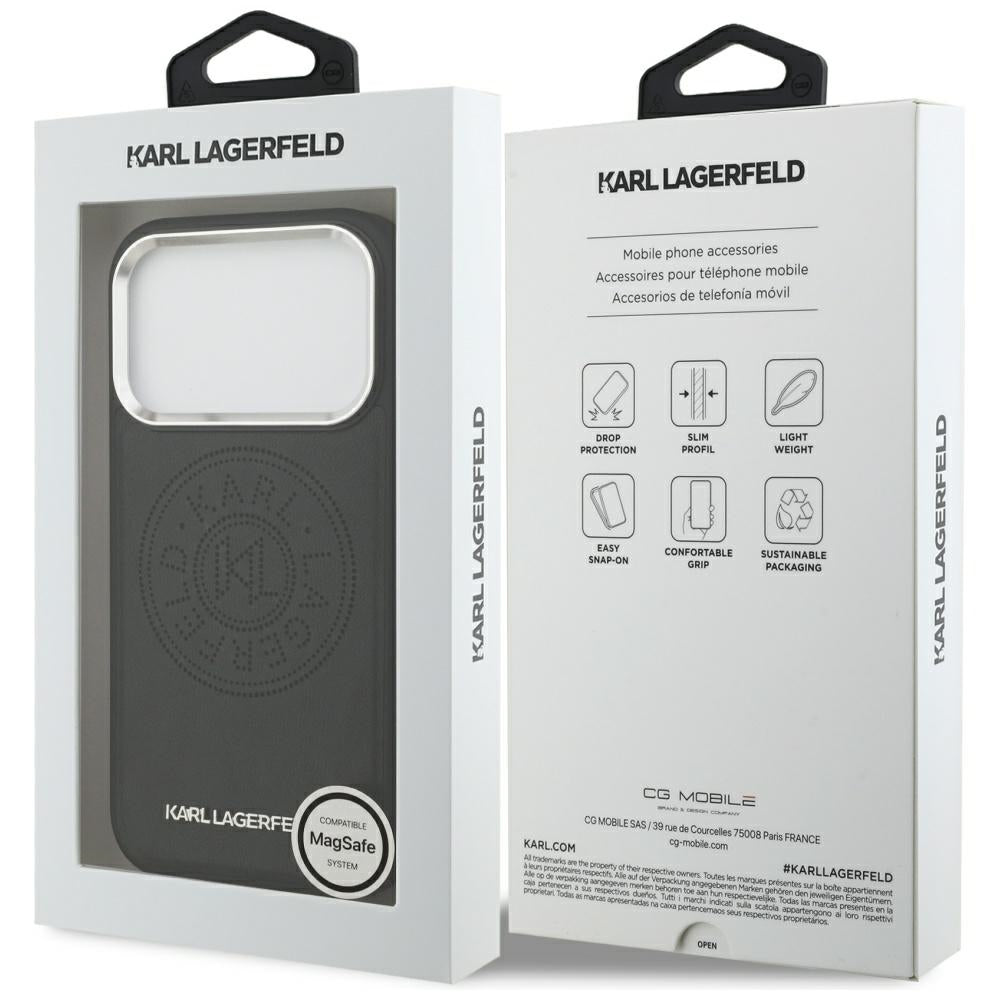 Karl Lagerfeld Point & Metal Logo MagSafe Case for iPhone 17 Pro Max - Black_7