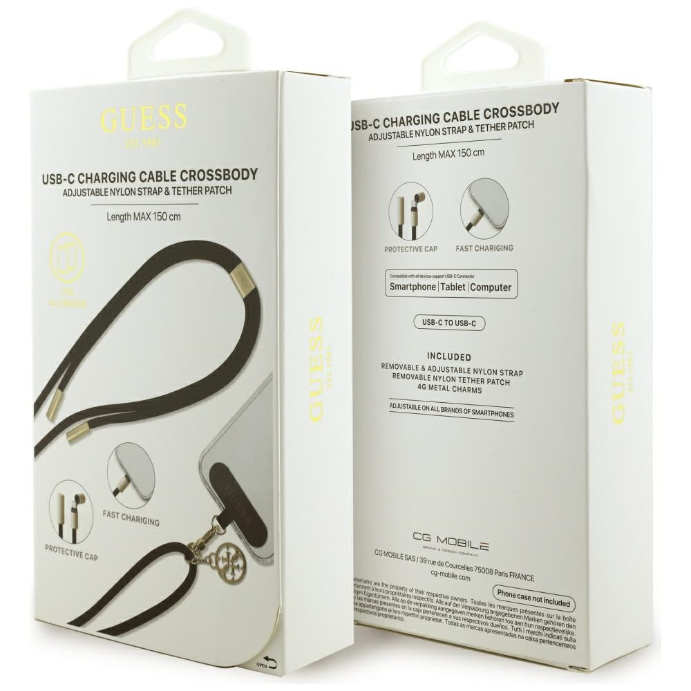 Guess CBDY 4G Charm USB-C / USB-C Cable 150cm - Black_3