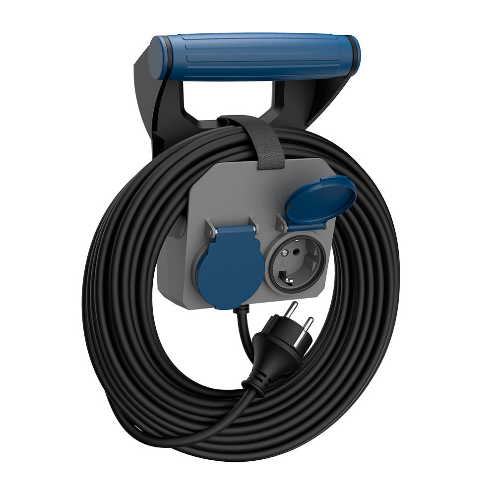 Cabo de extensão de parede expert 2 tomadas com cobertura ip44 h05rr-f 4 g 1,5 mm² 16 a 230 v~ 10 m preto/cinza/azul_0