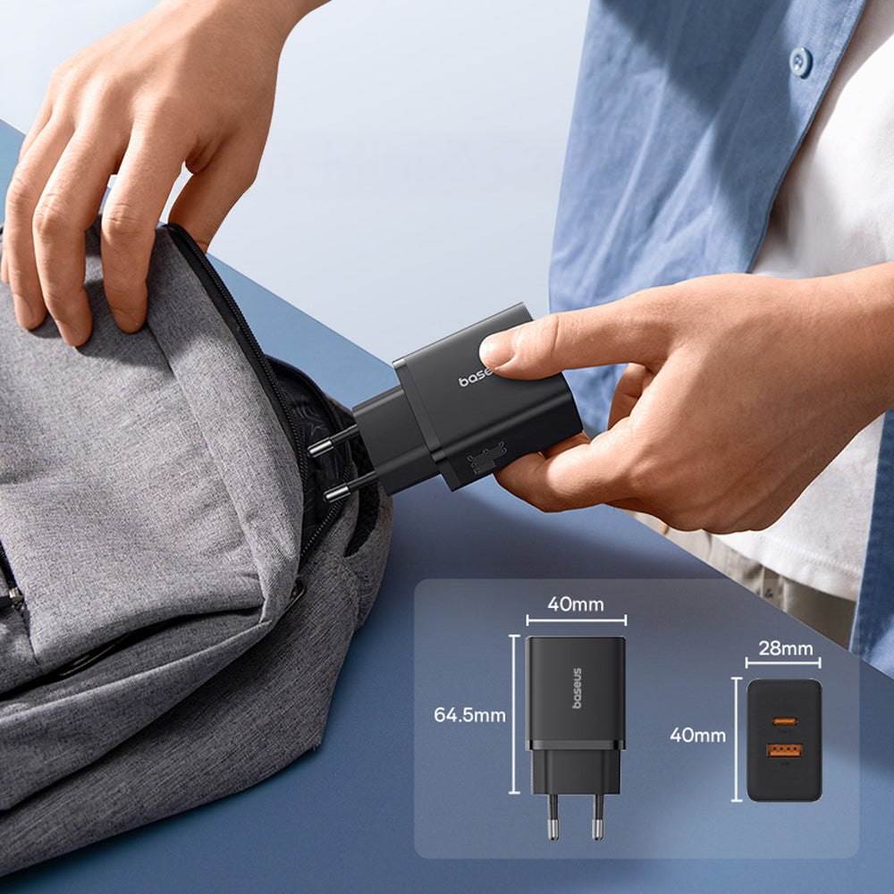 Carregador de Parede Baseus 30W / 2.4A / 1 x USB-A / 1 x USB-C / Preto / P10111404113-00_13