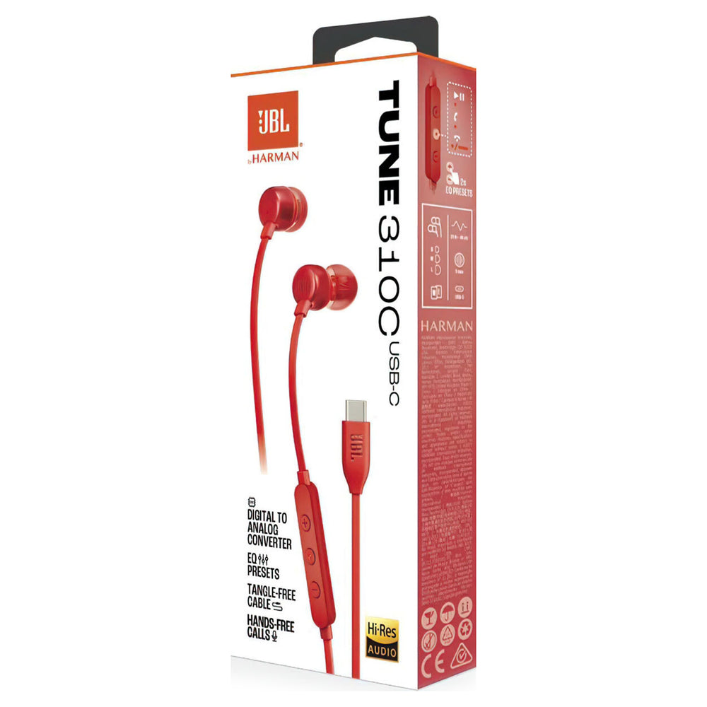 JBL Tune 310C In-Ear USB-C Headphones Red_6