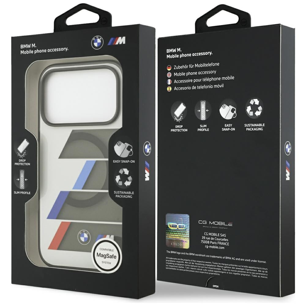 BMW M IML Metal Buttons Tricolor Lines MagSafe Case for iPhone 17 Pro - Gray_7