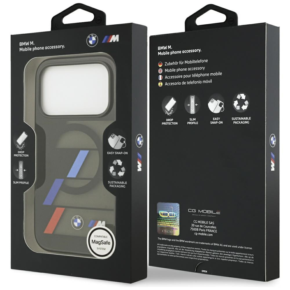 BMW M IML Metal Buttons Tricolor Lines MagSafe Case for iPhone 17 Pro - Black_7