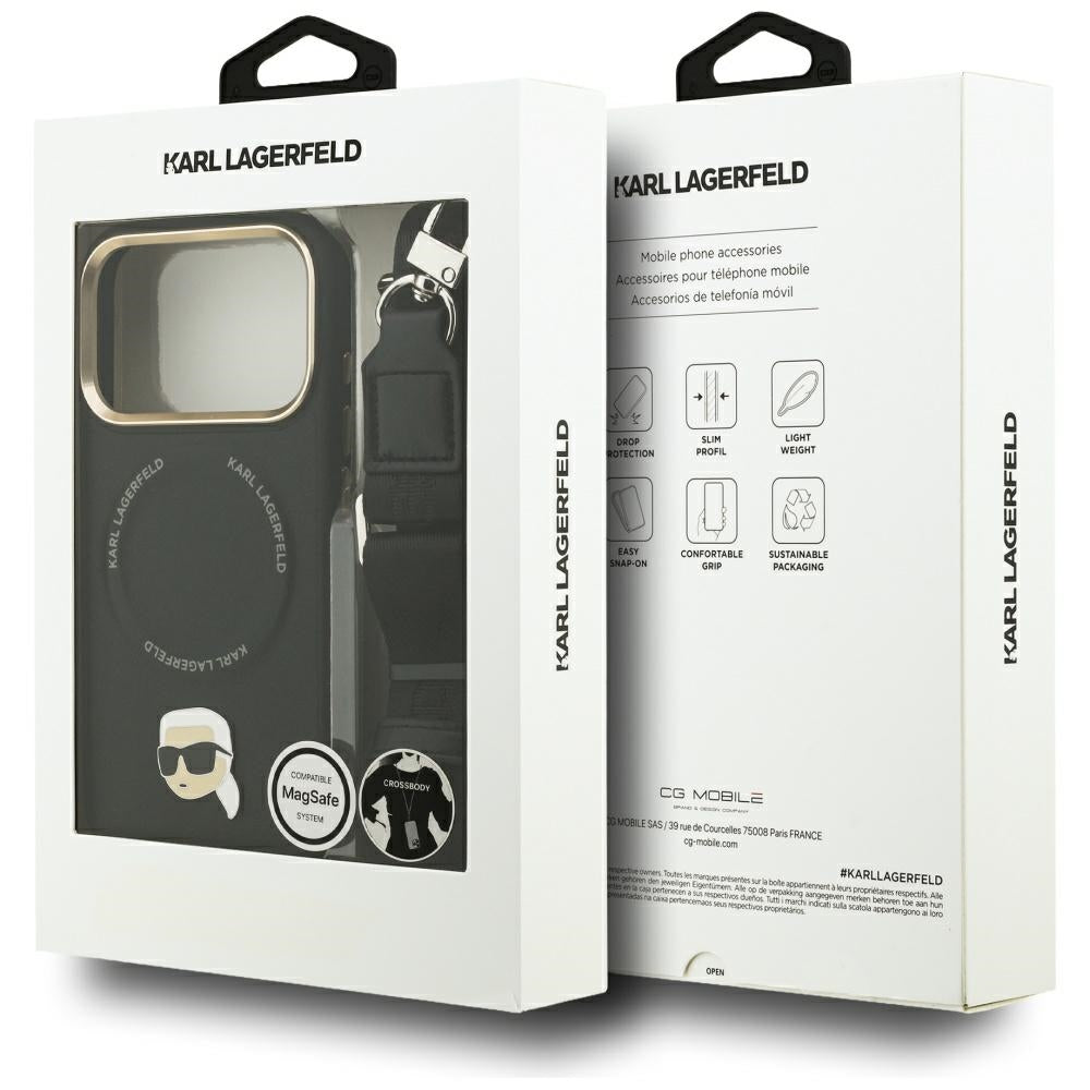 Karl Lagerfeld Big Strap Karl Metal Logo MagSafe Case for iPhone 17 Pro - Black_9
