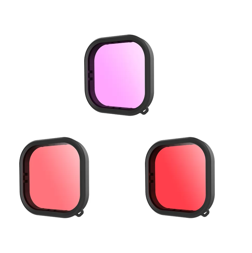 Lens waterproof filter set Telesin for GoPro Hero 9 / Hero 10 / Hero 11 / Hero 12 (GP-FLT-904)_0