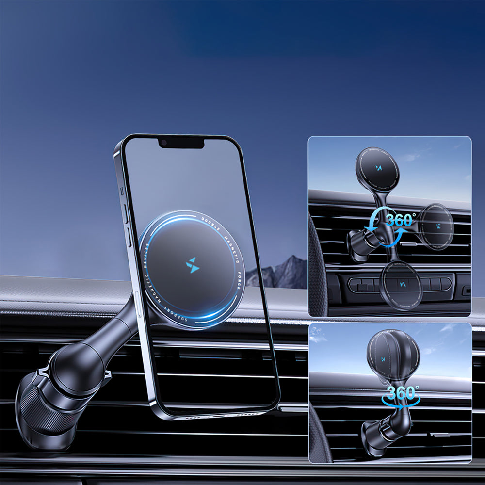 Wozinsky WCT5-6S4Y Car Holder with Qi/MagSafe 15W Inductive Charger for Air Vent - Black_5