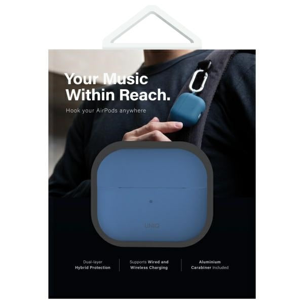 Uniq Nexo AirPods 4 + Ear Hooks Silicone case - blue_8
