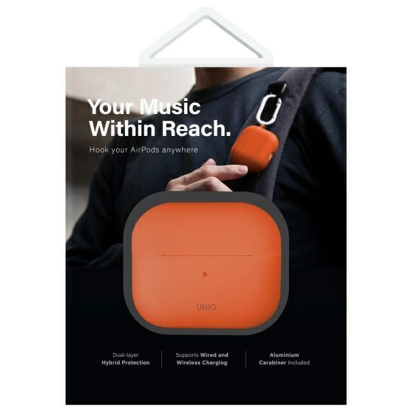 Uniq Nexo AirPods 4 + Ear Hooks Silicone case - orange_8