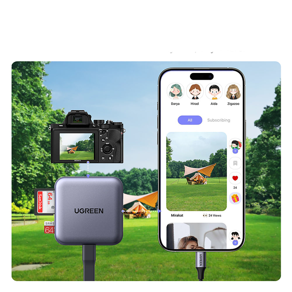 Ugreen Magnetic Memory Card Reader + 100W PD 3in1 Charger - Gray_10