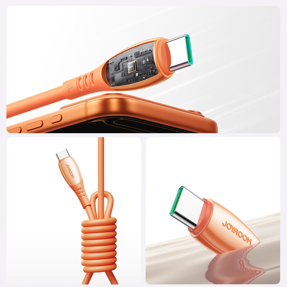 USB-C to USB-C Cable Joyroom S-A59 Vibrant, 60W, 3A, 1.2m, Orange _9
