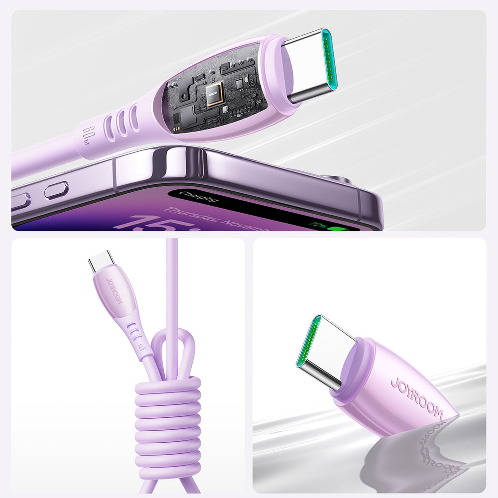 Joyroom S-A59 Vibrant Series 60W USB-C - USB-C Cable 1.2m - Purple_11