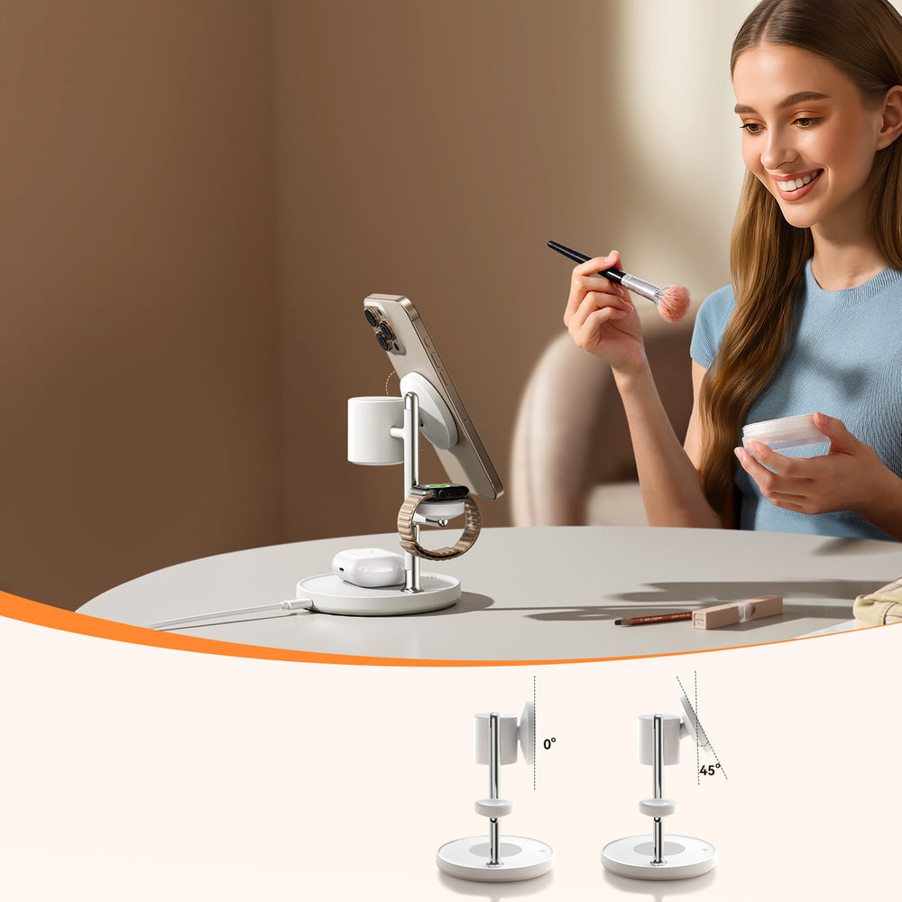 Joyroom JR-W23 Qi2 4-in-1 desktop charger with built-in inductive night light - white_10