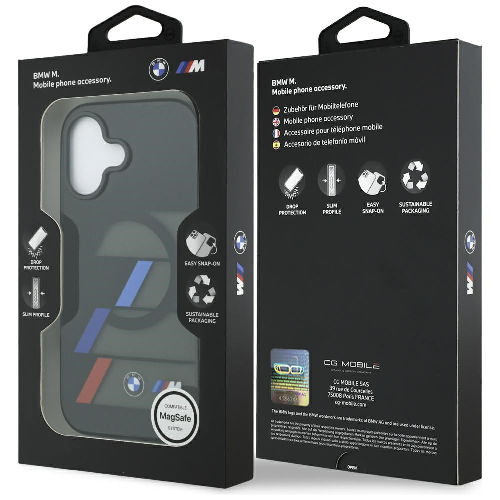BMW M IML Metal Buttons Tricolor Lines MagSafe Case for iPhone 17 - Black_7