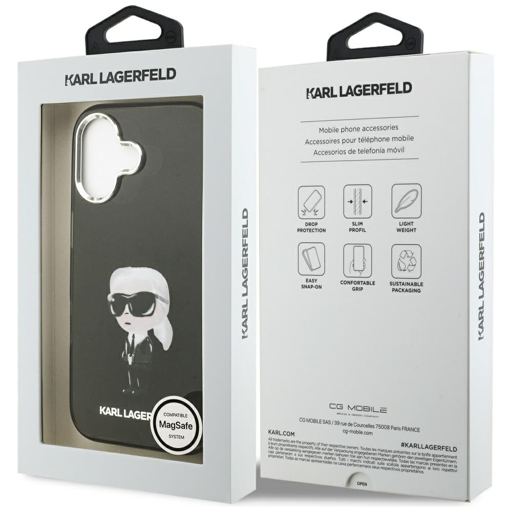 Karl Lagerfeld IML Aquarelle Karl & Logo MagSafe Case for iPhone 17 - Black_7