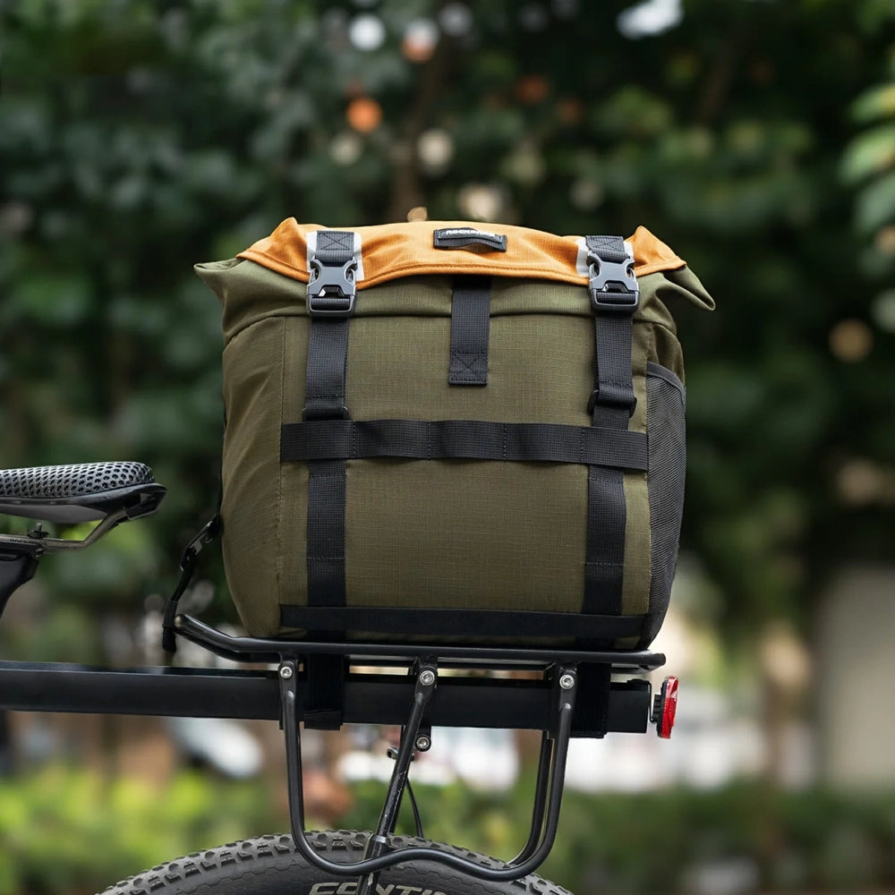 Rockbros W019 Handlebar Bike Bag 13.5-24L - Green-Orange_7