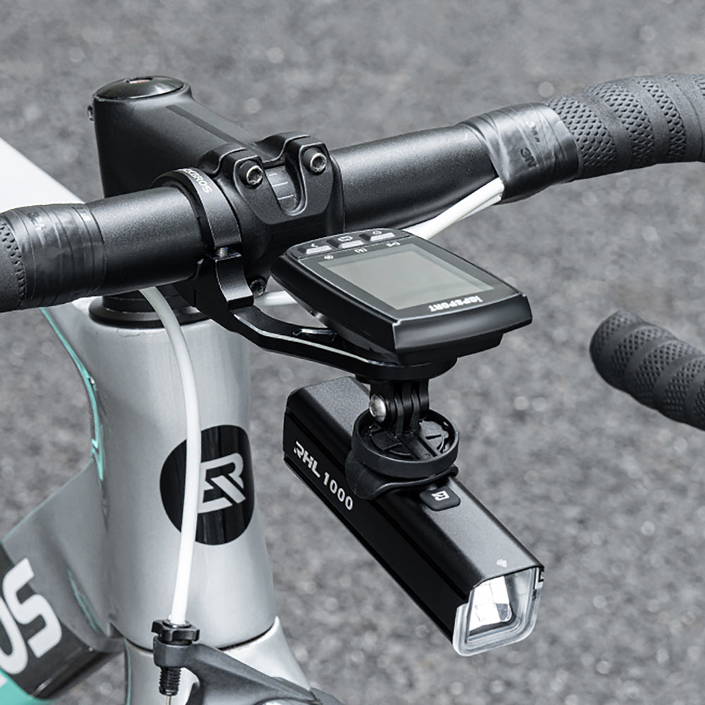 Rockbros FK-301 2-in-1 Handlebar Bike Mount for Computer/Navigator and Camera/Lighting - Black_12
